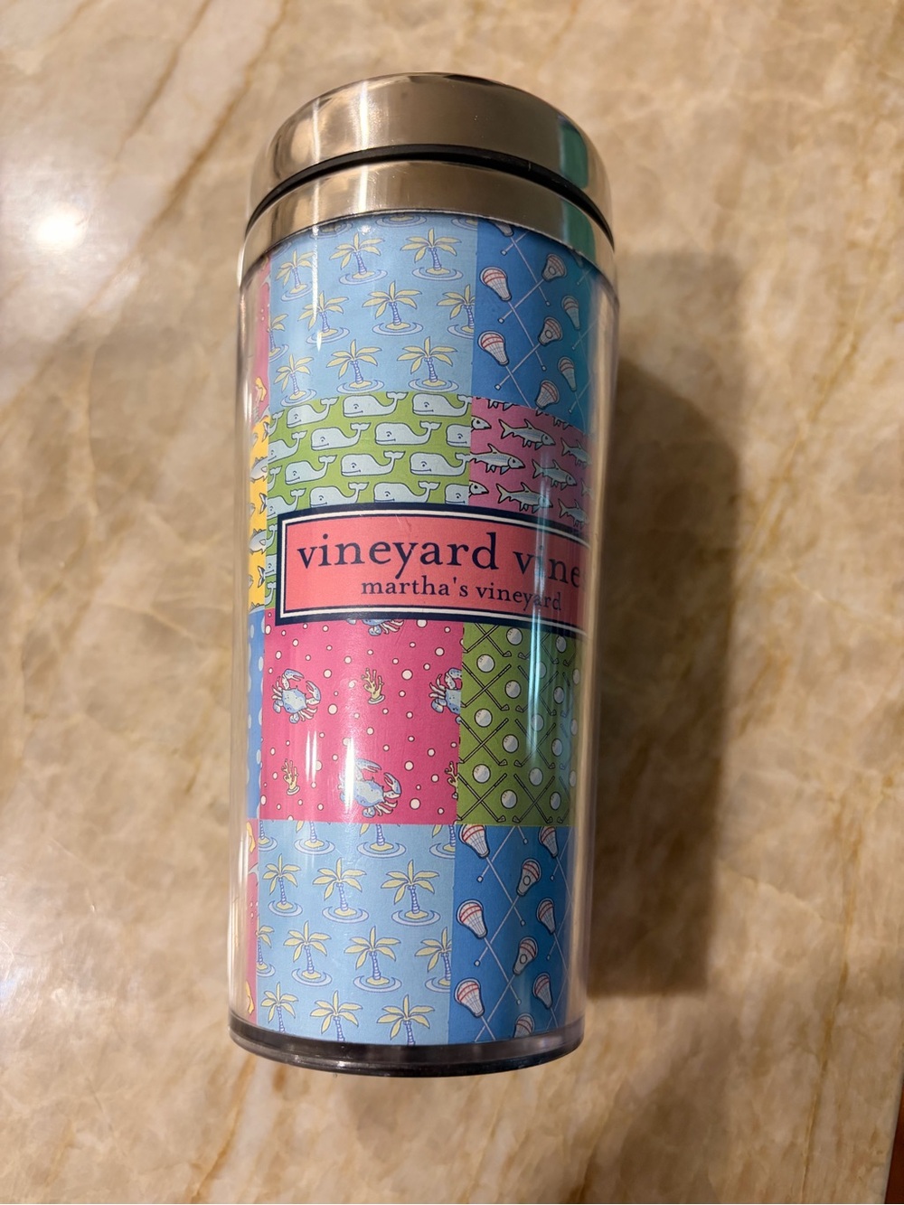 Vineyard Vines Travel Tumbler Stainless Like New! Martha’s Vineyard Collection